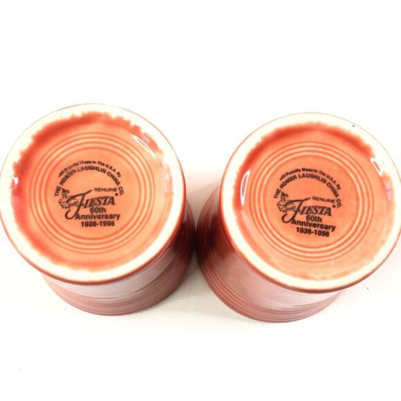 Fiesta Fiestaware 60th Anniversary Persimmon Disc Pitcher 2 Tumblers - Picture 10 of 12